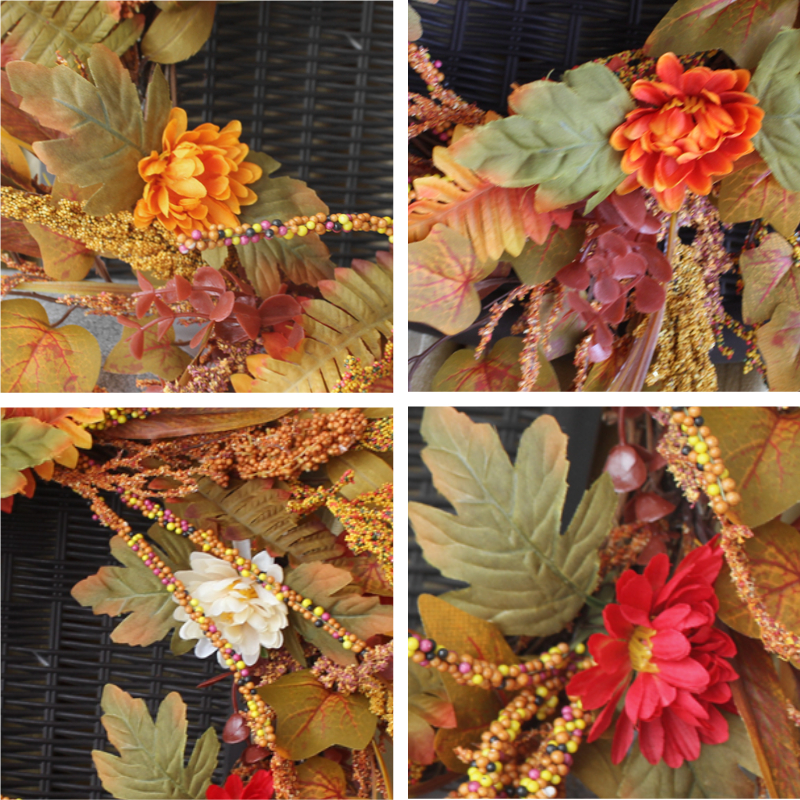 Fall Wreath, Front Door Wreath, Wreath for Fall, Autumn Wreath, Thanksgiving Wreath, Autumn Door Wreath,, Berry/Flower Wreath(No.QH3108/50A)
