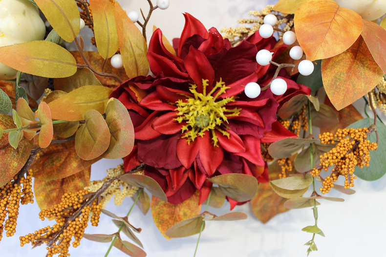 Fall Wreath, Front Door Wreath, Wreath for Fall, Autumn Wreath, Thanksgiving Wreath, Autumn Door Wreath,, Peony/Berry/Pumpkin/Sunflower Wreath, Berry Autumn Wreath and Garland Bundle(No.QH3148/60A)