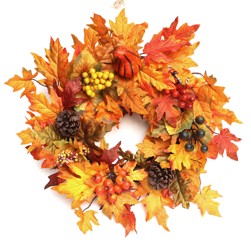 Fall Wreath, Front Door Wreath, Wreath for Fall, Autumn Wreath, Thanksgiving Wreath, Autumn Door Wreath,, Peony/Berry/Pumpkin/Sunflower Wreath, Berry Autumn Wreath and Garland Bundle.(No.QH374/50)