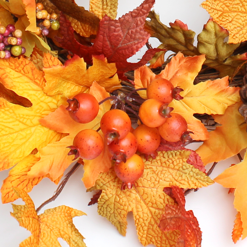 Fall Wreath, Front Door Wreath, Wreath for Fall, Autumn Wreath, Thanksgiving Wreath, Autumn Door Wreath,, Peony/Berry/Pumpkin/Sunflower Wreath, Berry Autumn Wreath and Garland Bundle.(No.QH374/50)