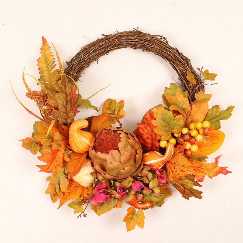 Fall Wreath, Front Door Wreath, Wreath for Fall, Autumn Wreath, Thanksgiving Wreath, Autumn Door Wreath,, Peony/Berry/Pumpkin/Sunflower Wreath, Berry Autumn Wreath and Garland Bundle(No.QH379/40)