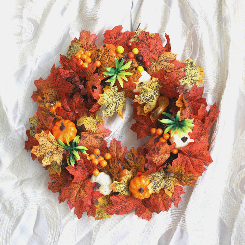 Fall Wreath, Front Door Wreath, Wreath for Fall, Autumn Wreath, Thanksgiving Wreath, Autumn Door Wreath,, Peony/Berry/Pumpkin/Sunflower Wreath, Berry Autumn Wreath and Garland Bundle(No.QH396/50)