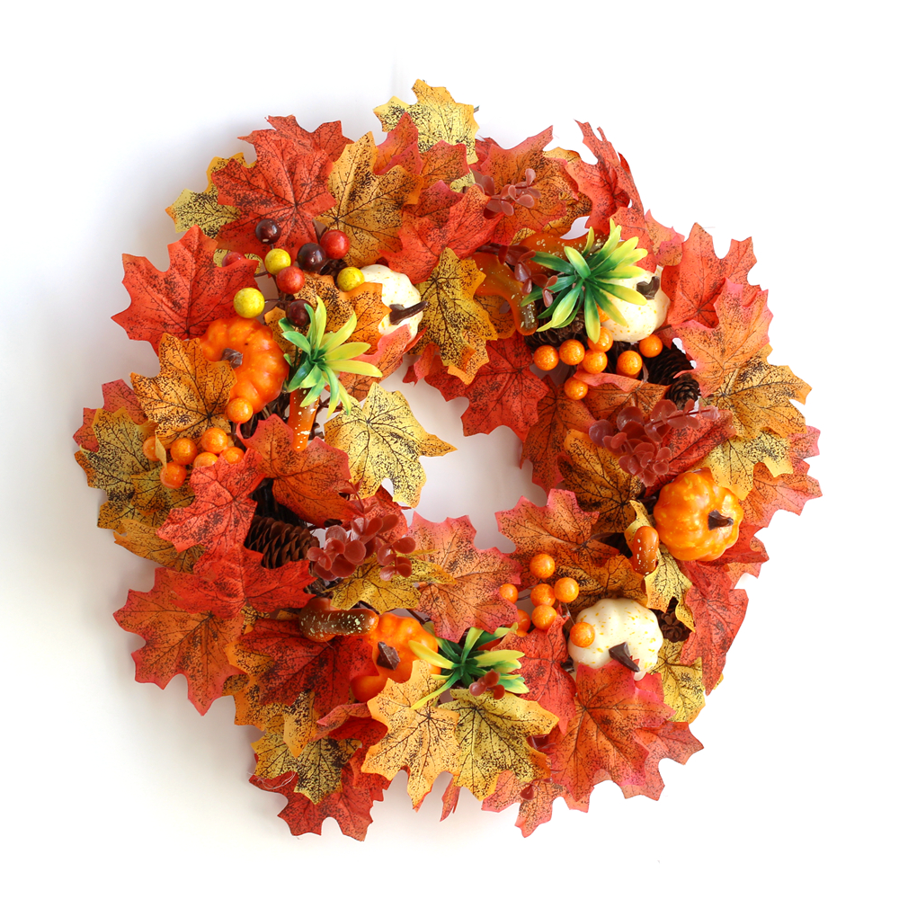 Fall Wreath, Front Door Wreath, Wreath for Fall, Autumn Wreath, Thanksgiving Wreath, Autumn Door Wreath,, Peony/Berry/Pumpkin/Sunflower Wreath, Berry Autumn Wreath and Garland Bundle(No.QH396/50)