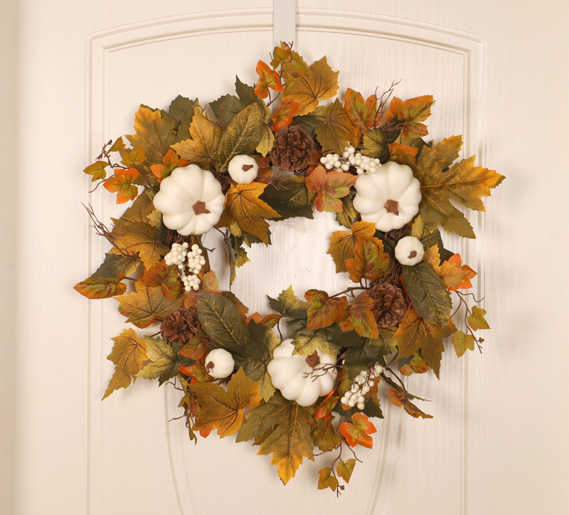 Fall Wreath, Front Door Wreath, Wreath for Fall, Autumn Wreath, Thanksgiving Wreath, Autumn Door Wreath,, Peony/Berry/Pumpkin/Sunflower Wreath, Berry Autumn Wreath and Garland Bundle(No.QH399/55)