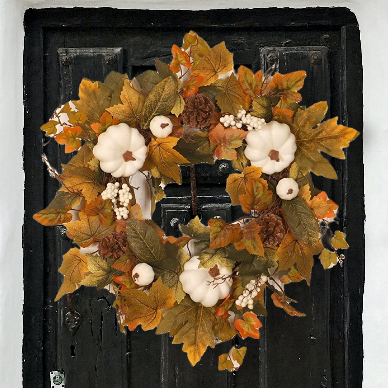 Fall Wreath, Front Door Wreath, Wreath for Fall, Autumn Wreath, Thanksgiving Wreath, Autumn Door Wreath,, Peony/Berry/Pumpkin/Sunflower Wreath, Berry Autumn Wreath and Garland Bundle(No.QH399/55)