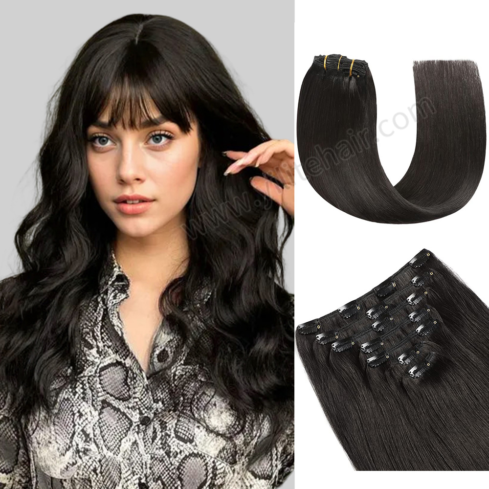 Black human hair extensions hotsell clip in