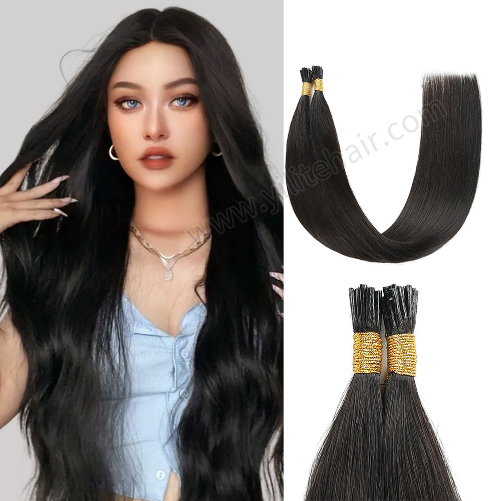I Tip Extensions (#1B) Natural Black – yilitehair