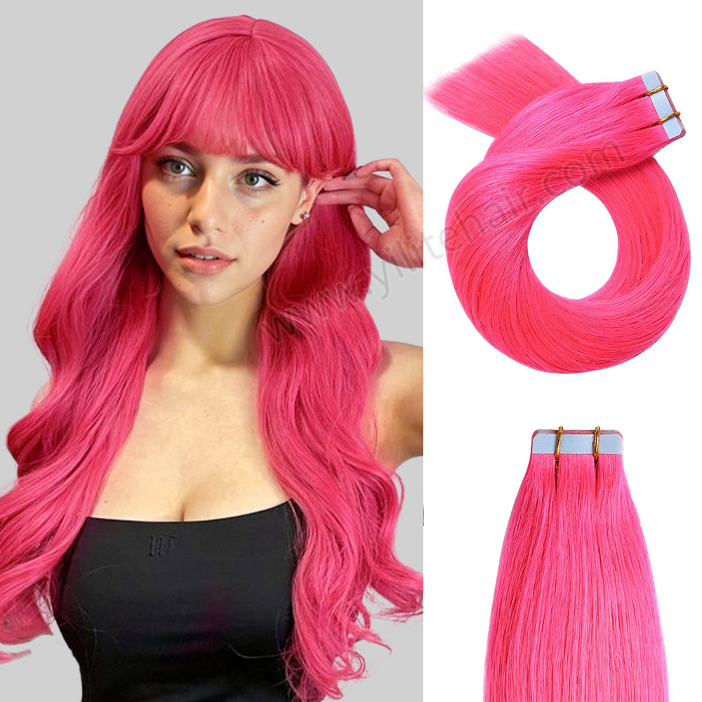 Pink human outlet hair extensions