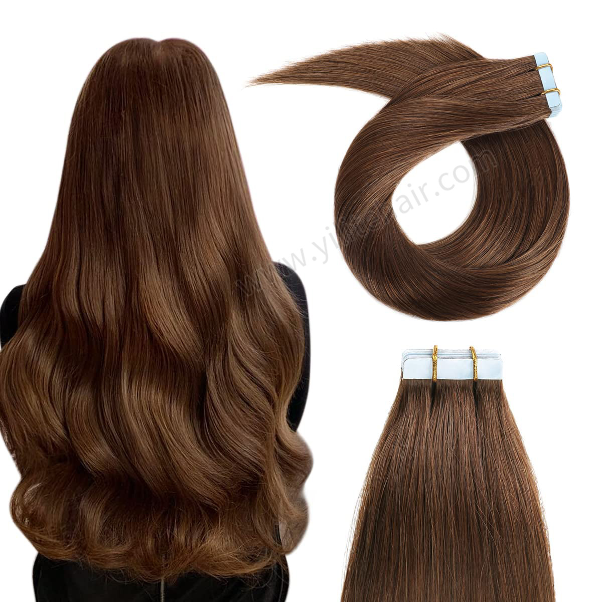 ✨ 20” #4 Brown  to #27 +14 & 4 HUMAN HAIR Tapeins Amazon.com : Tape in Hair Extensions Human Hair, 20 inch  main image 4
