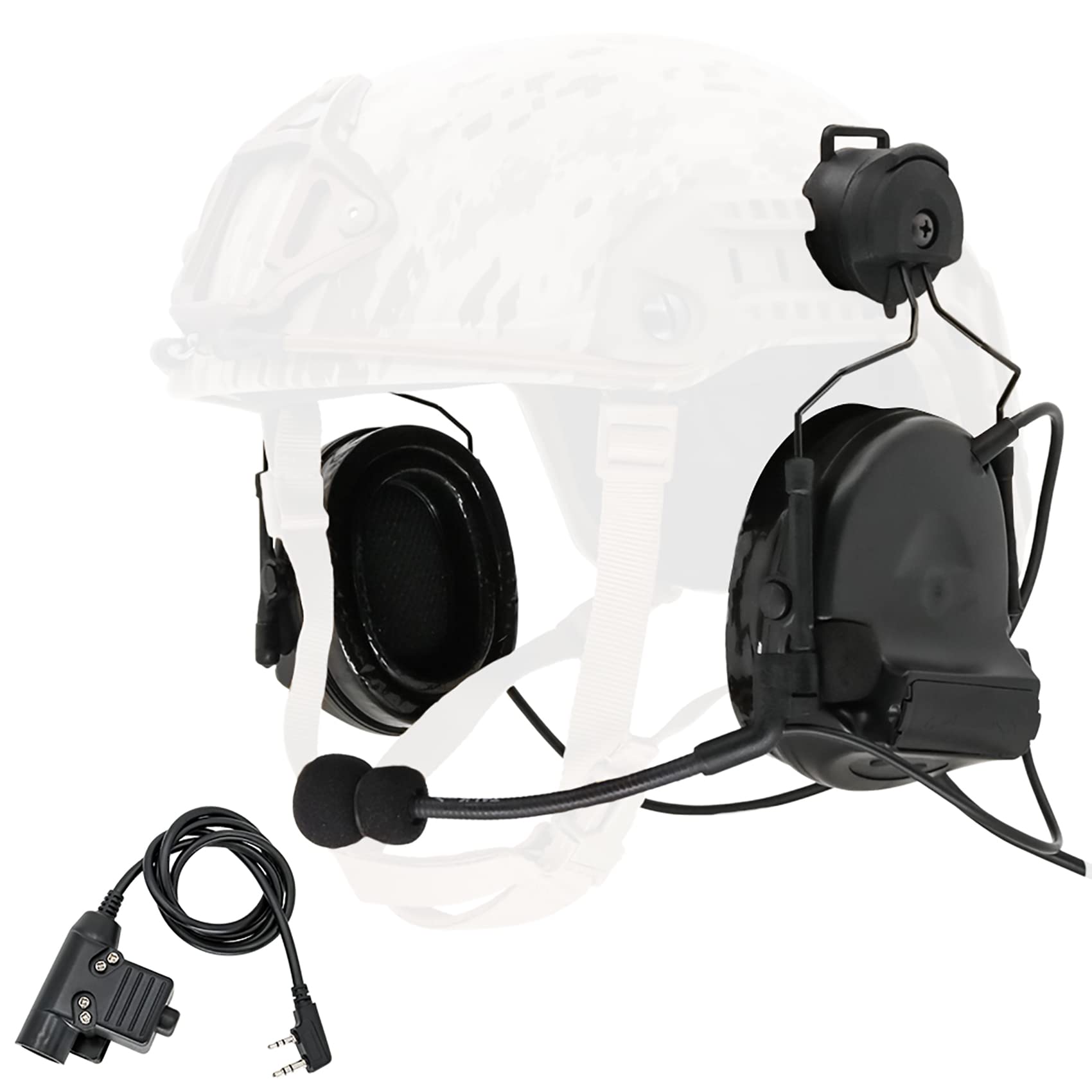 Gel Ear Pads for Airsoft Sports with Tactical Headset with ARC Rail Adapter Hearing Protection
