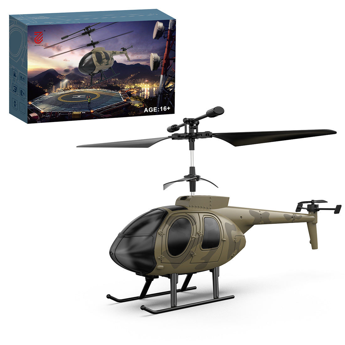 MD500 2.4G RC Airplane 4CH 6-axis Gyroscope Simulation Helicopter Model Toy (RTF Version/Green)