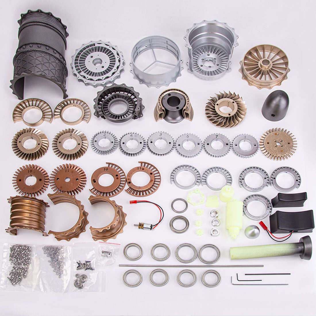 1/20 Turbofan Engine Model Kit - Build Your Own Turbofan Engine that Works - WS-15 DIY Turbofan Frighter Engine 150+Pcs
