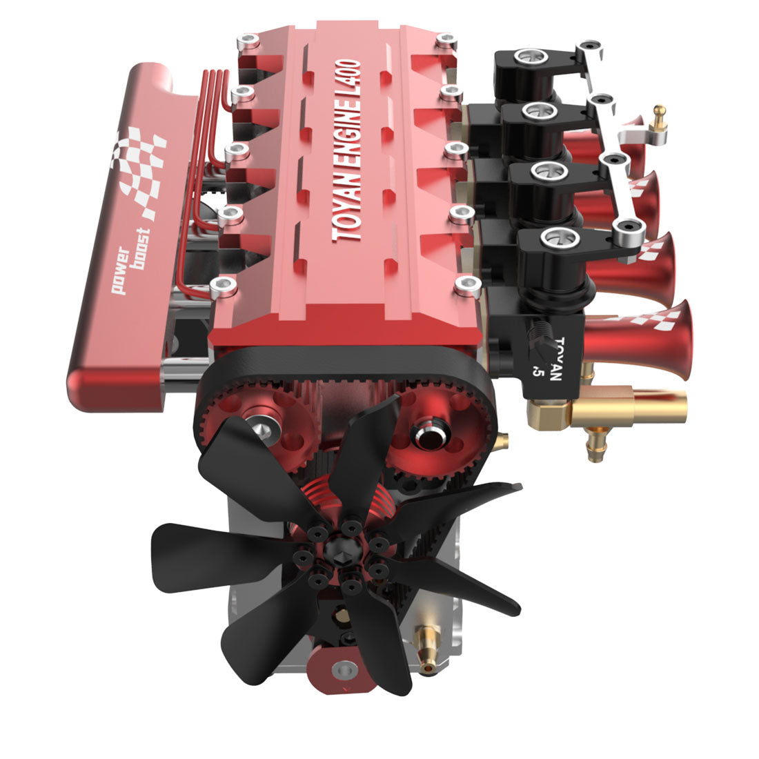 FS-L400 14cc Inline 4 Cylinder Four-stroke Water-cooled Nitro Engine Model for 1:8 1:10 RC Car Ship Airplane