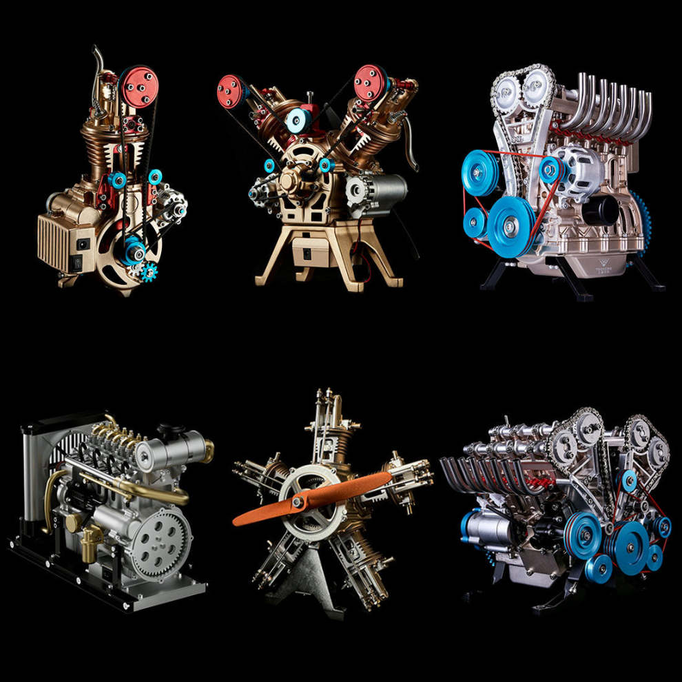 TECHING Full Metal Car Engine Model Kit That Works Build Your Own En