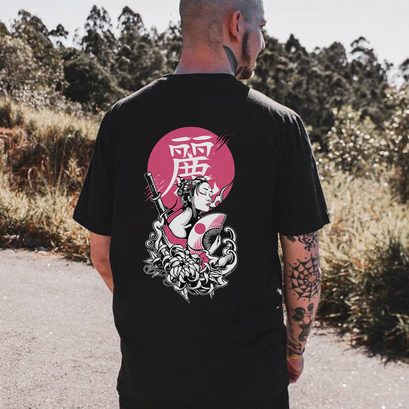 Tattoo inspired clothing: Samurai Face T-shirt-Wawl Soul