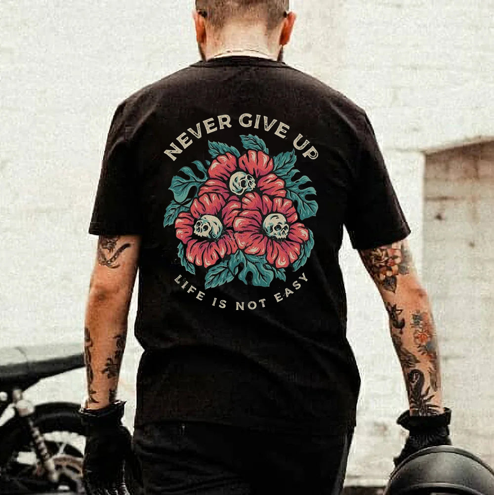 Tattoo inspired clothing: Life Is Not Easy T-shirt-Wawl Soul