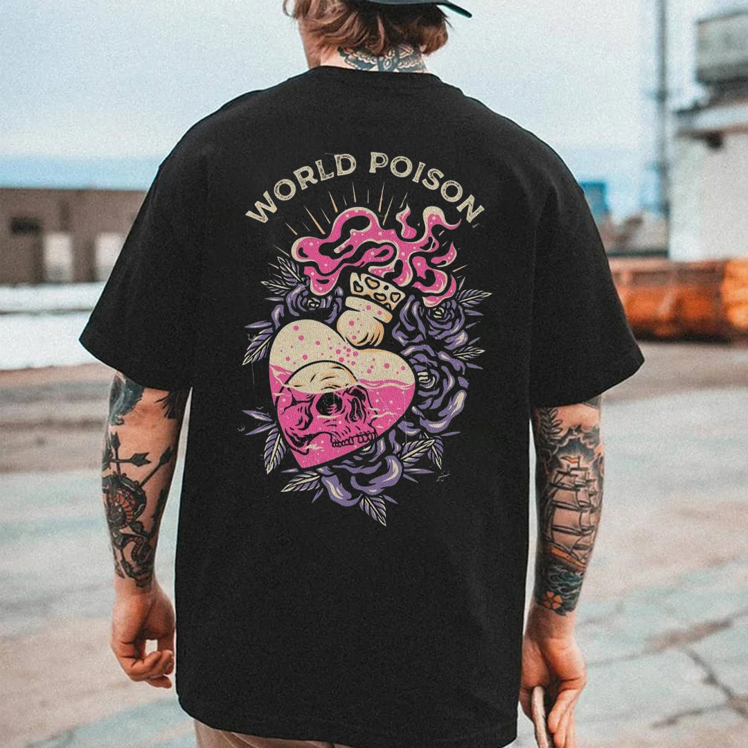Tattoo inspired clothing: World Poison T-shirt-Wawl Soul