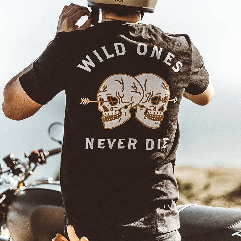 Tattoo inspired clothing: Wild Ones Never Die T-shirt-Wawl Soul