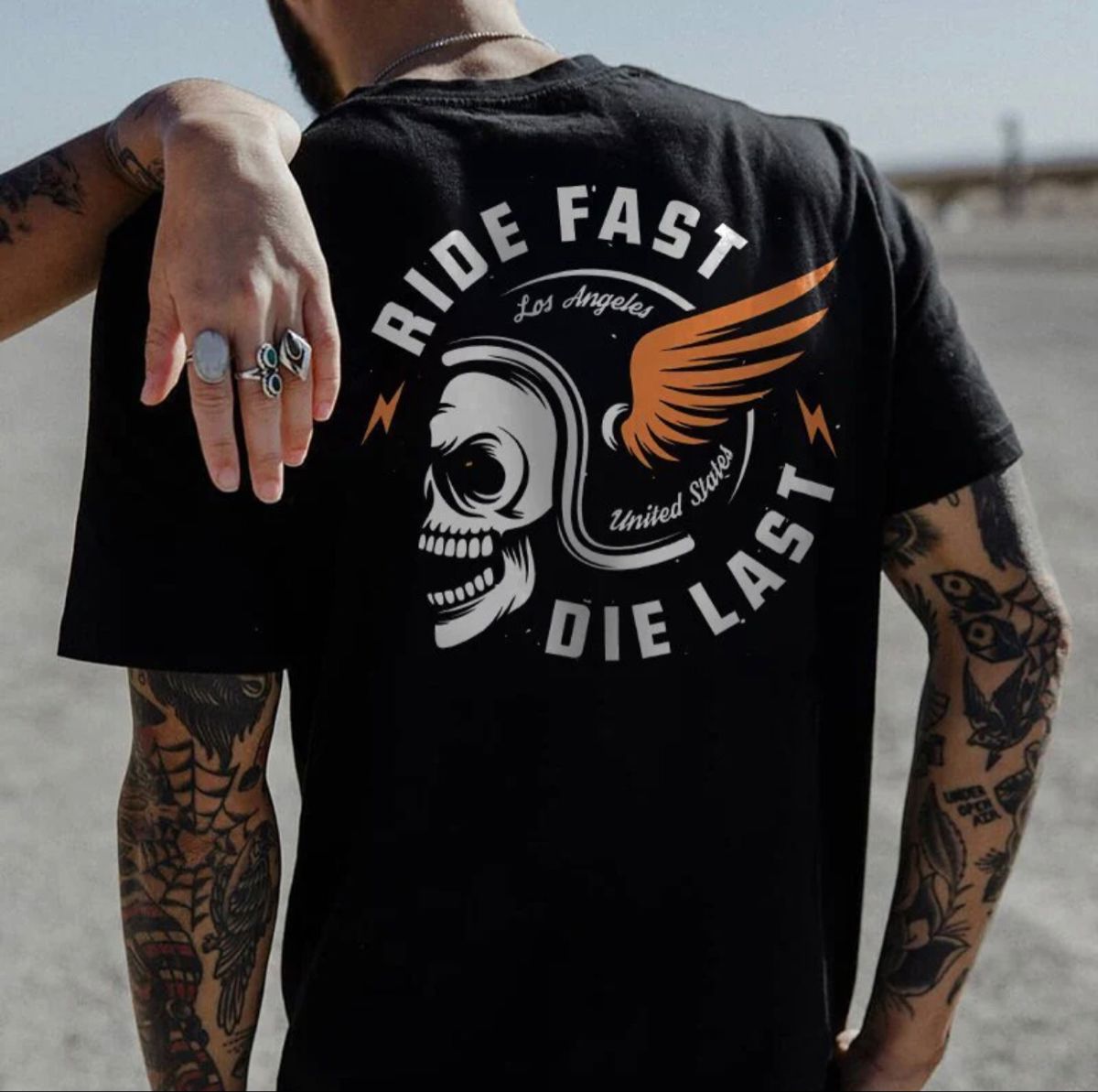 Tattoo inspired clothing: Ride Fast Die Last T-shirt-Wawl Soul