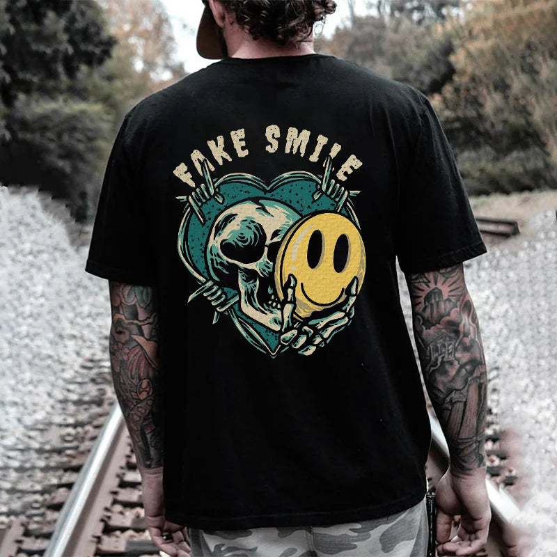 Tattoo inspired clothing: Fake Smile T-shirt-Wawl Soul
