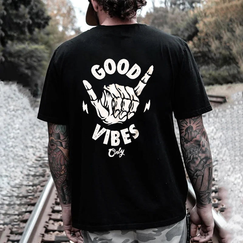 Tattoo inspired clothing: Good Vibes Only T-shirt-Wawl Soul
