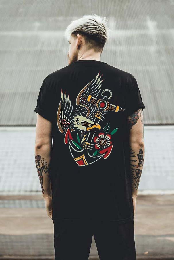 Tattoo inspired clothing: Eagle And Anchor T-shirt-Wawl Soul