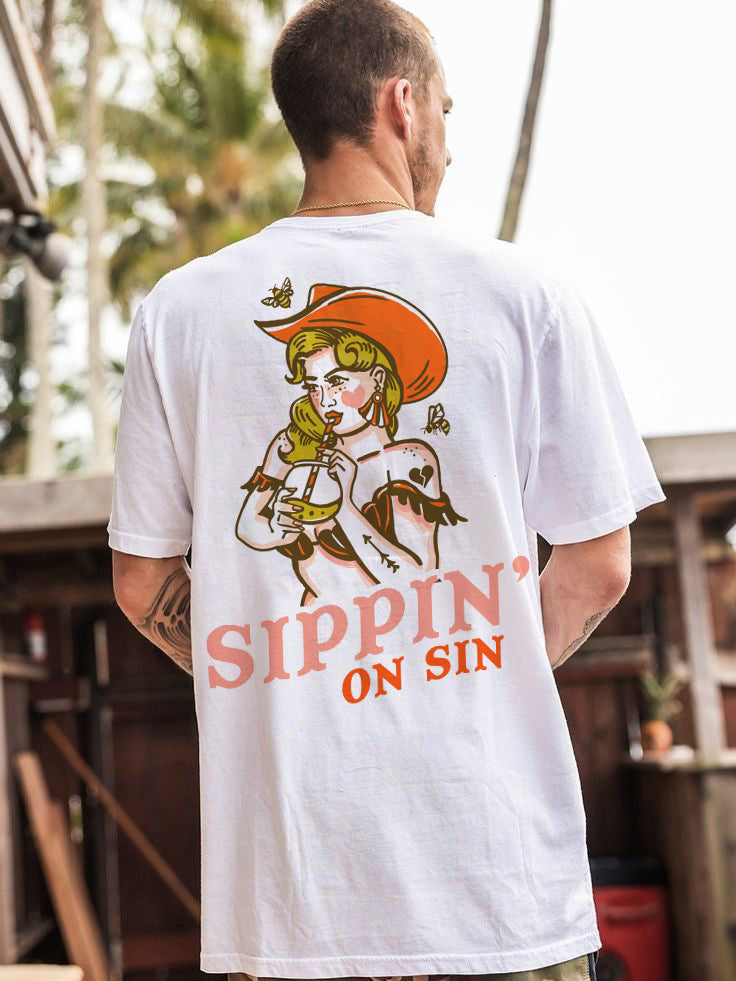 Tattoo inspired clothing: Sippin On Sin T-shirt-Wawl Soul