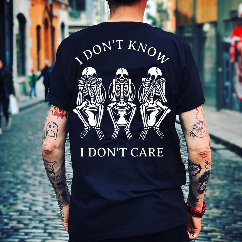 Tattoo inspired clothing: I Don't Know I Don't Care T-shirt-Wawl Soul