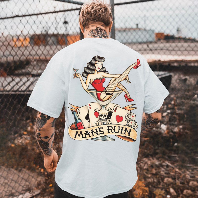 Tattoo inspired clothing: Man's Ruin T-shirt-Wawl Soul