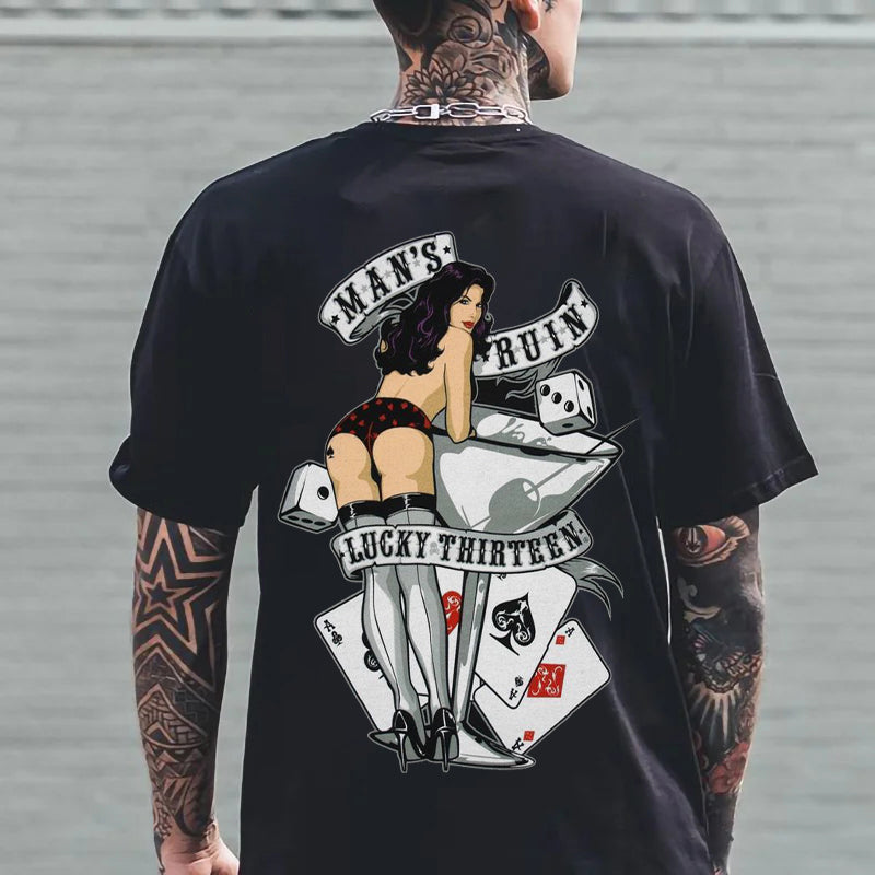Tattoo inspired clothing: Lady Luck 13 T-shirt-Wawl Soul