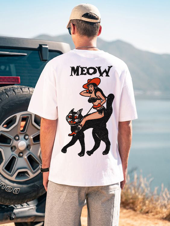 Tattoo inspired clothing: Big Meow T-shirt-Wawl Soul