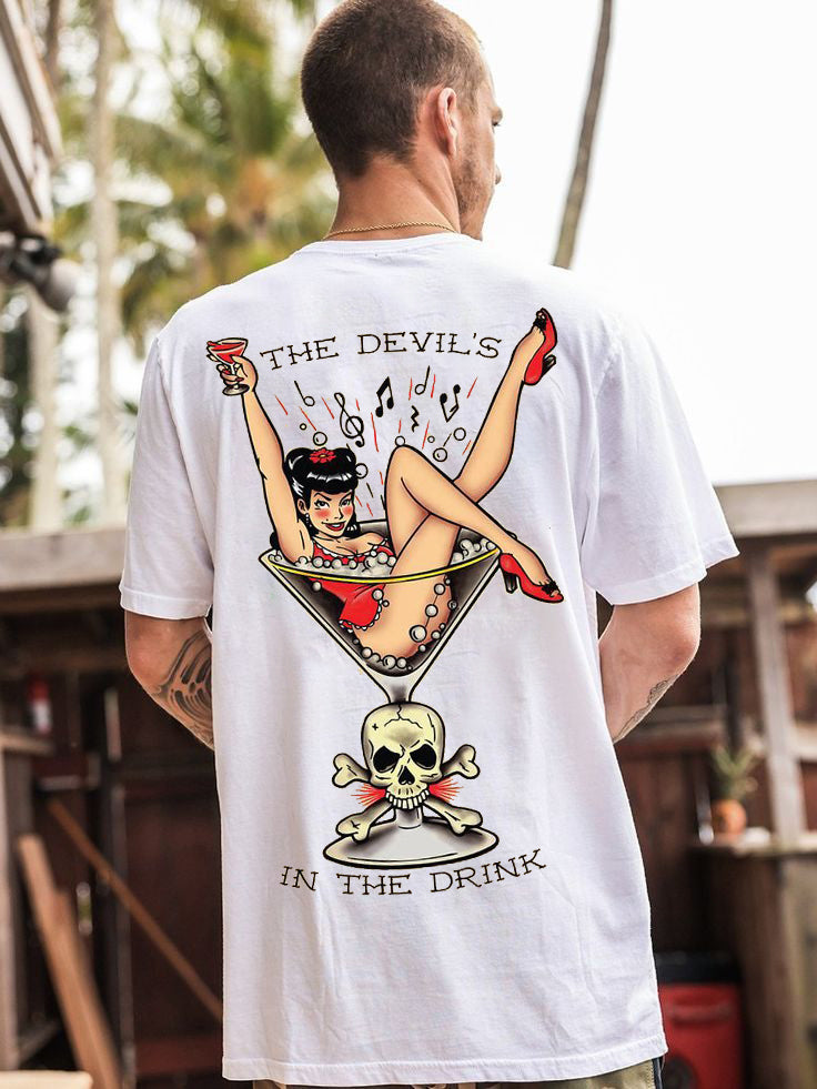 Tattoo inspired clothing: Devil's In The Drink T-shirt-Wawl Soul