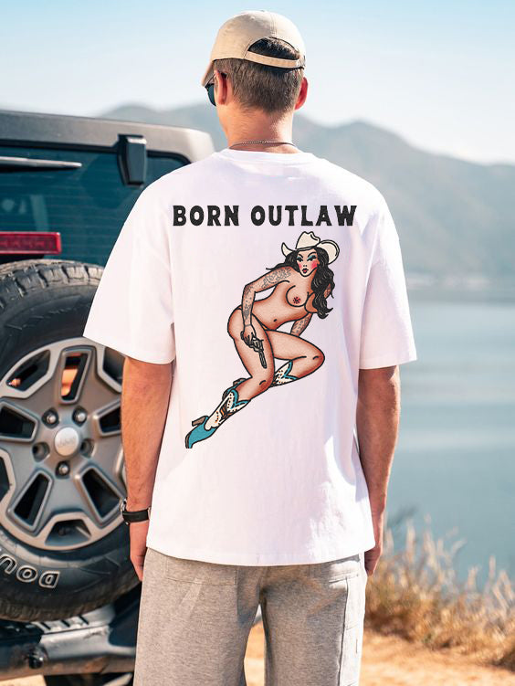 Tattoo inspired clothing: Born Outlaw Girl T-shirt-Wawl Soul