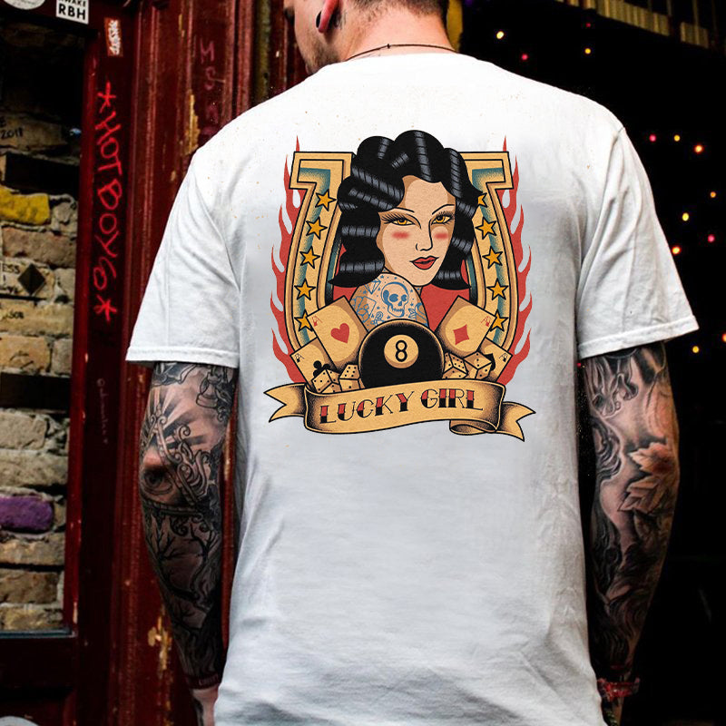 Tattoo inspired clothing: Asian Lucky Girl T-shirt-Wawl Soul