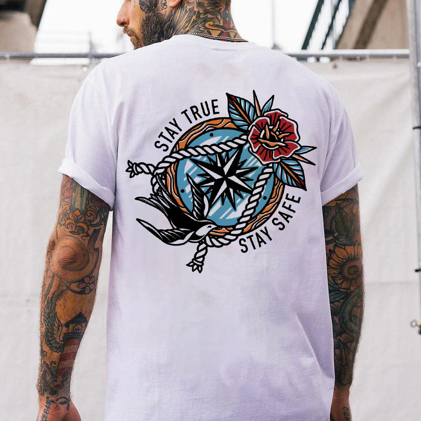 Tattoo inspired clothing: Stay True Stay Safe T-shirt-Wawl Soul