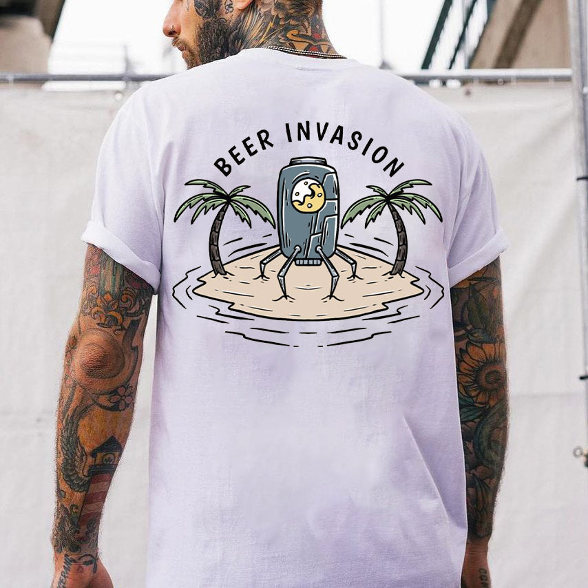 Tattoo inspired clothing: Beer Invasion T-shirt-Wawl Soul