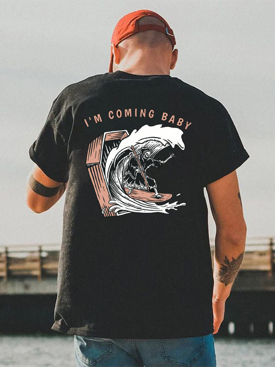 Tattoo inspired clothing: Surfing Death T-shirt-Wawl Soul