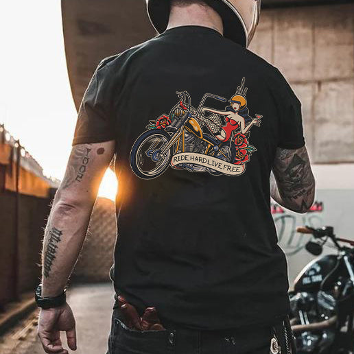 Tattoo inspired clothing: Ride Hard Live Free T-shirt-Wawl Soul