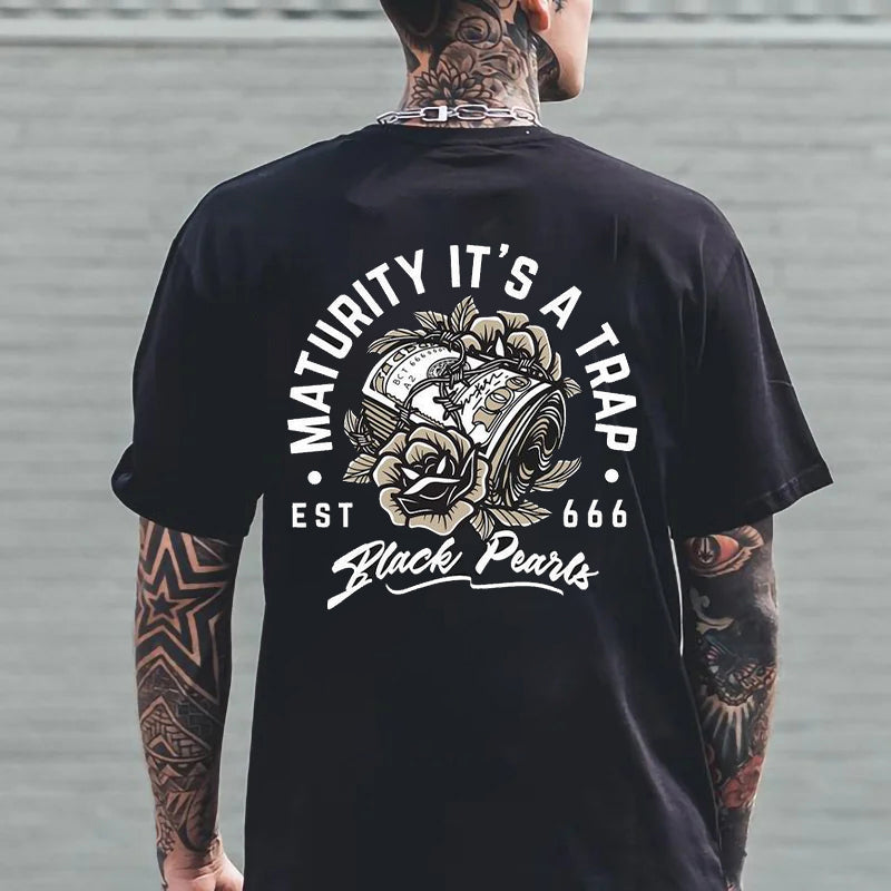 Tattoo inspired clothing: Maturity It's A Trap T-shirt-Wawl Soul