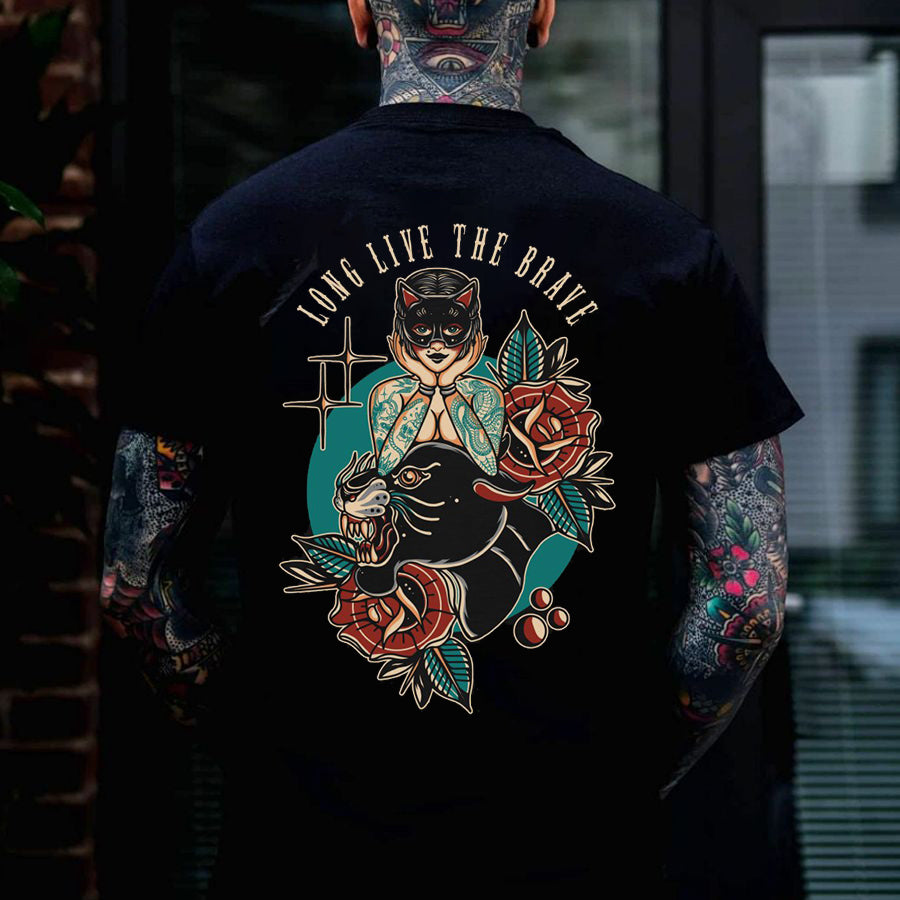 Tattoo inspired clothing: Panther & Beauty T-shirt-Wawl Soul