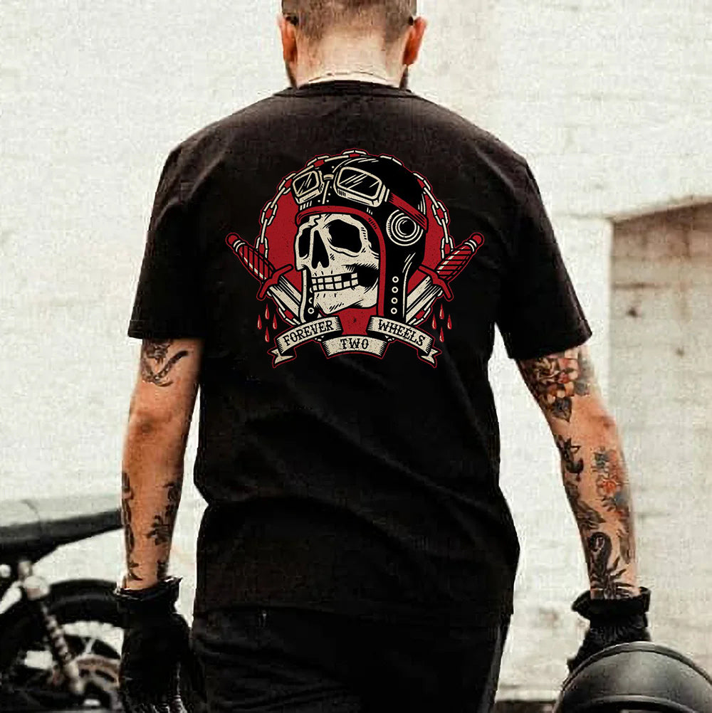 Tattoo inspired clothing: Forever Two Wheels T-shirt-Wawl Soul