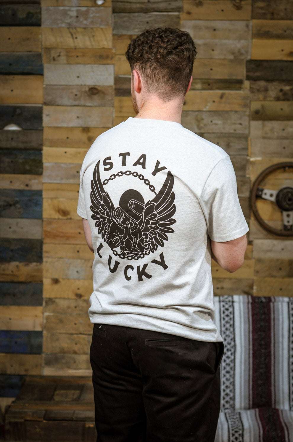 Tattoo inspired clothing: Stay Lucky Rider T-shirt-Wawl Soul