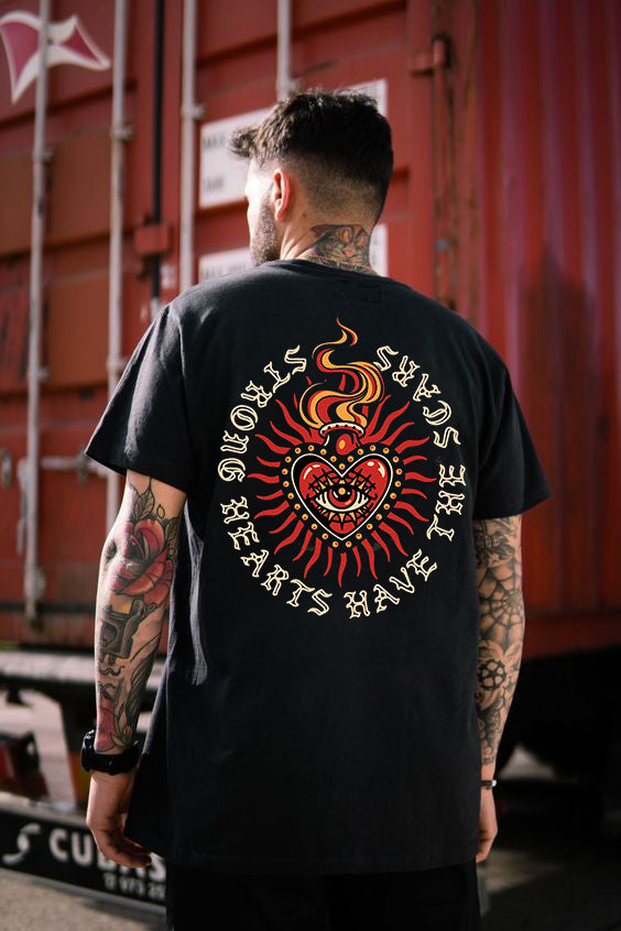Tattoo inspired clothing: Strong Scar Heart T-shirt-Wawl Soul