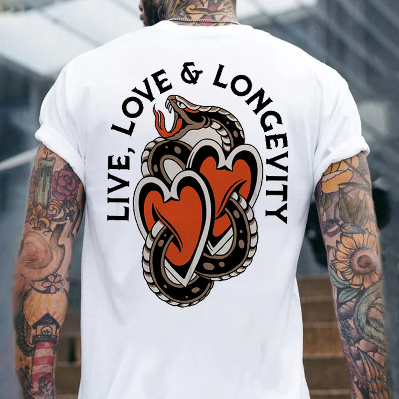 Tattoo inspired clothing: Live, Love & Longevity T-shirt-Wawl Soul