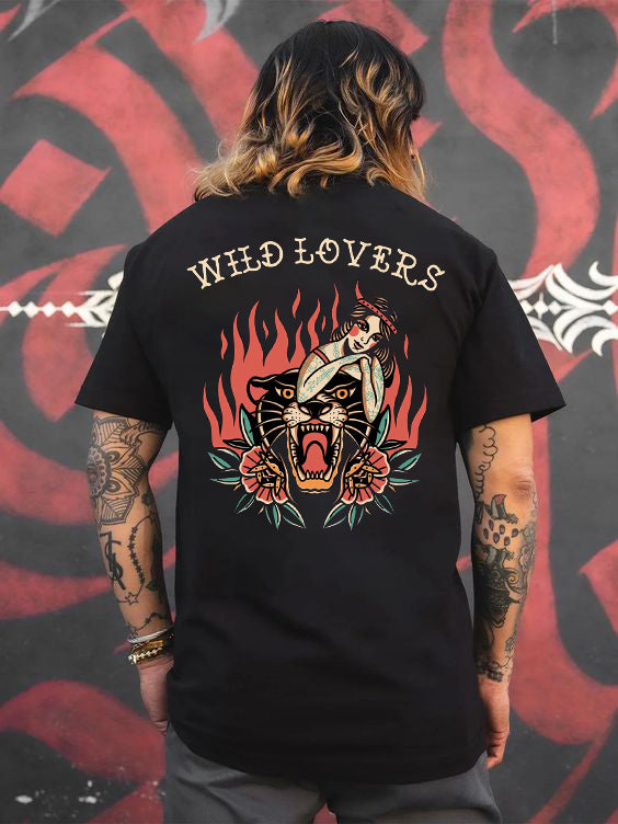 Tattoo inspired clothing: Wild Lovers T-shirt-Wawl Soul