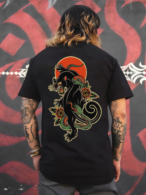 Tattoo inspired clothing: Panther & Snake T-shirt-Wawl Soul