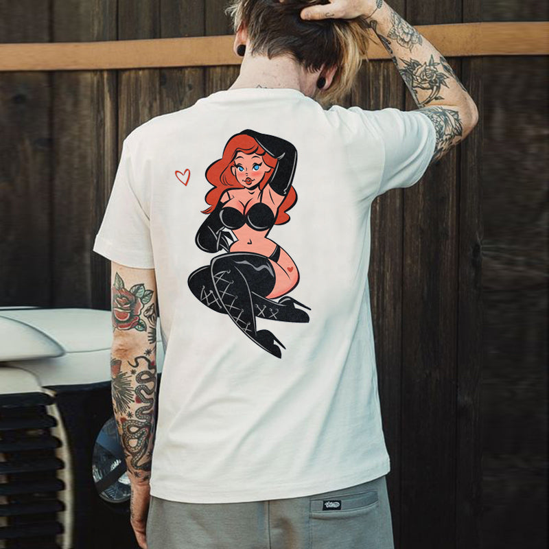 Tattoo inspired clothing: Redheaded Beauty T-shirt-Wawl Soul