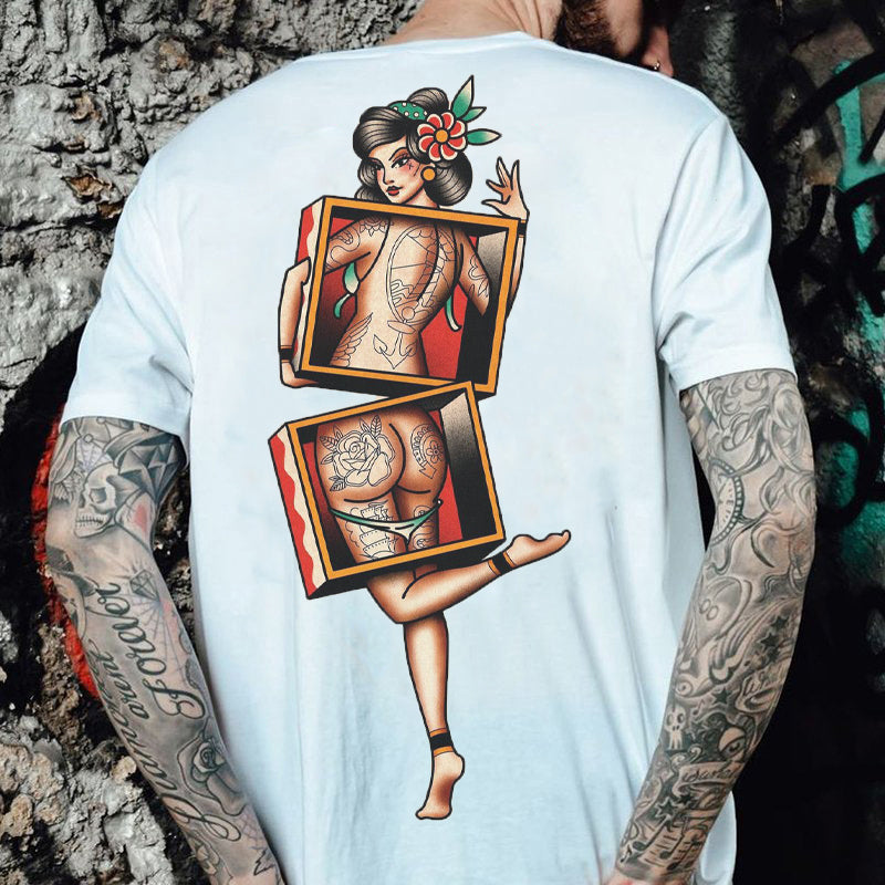 Tattoo inspired clothing: Girl With Separated Body T-shirt-Wawl Soul