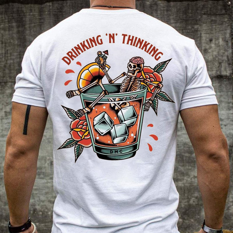 Tattoo inspired clothing: Drinking & Thinking T-shirt-Wawl Soul