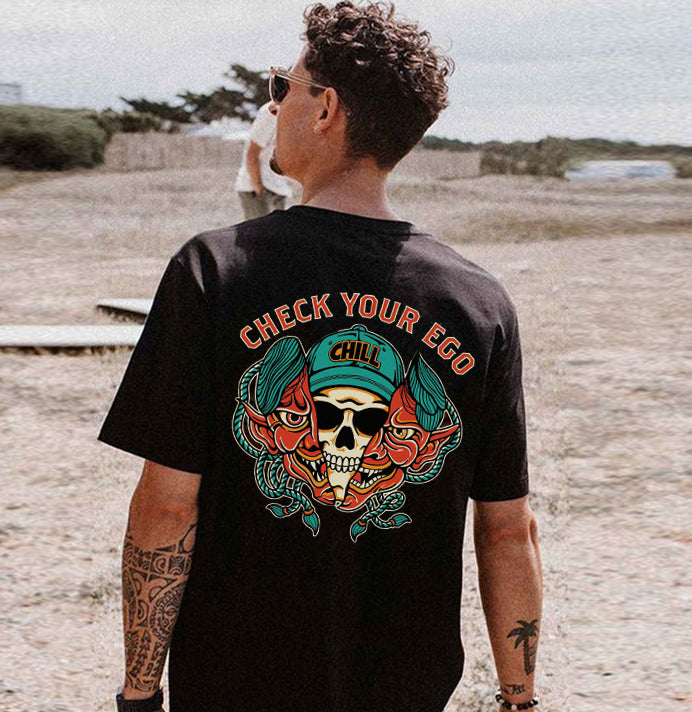 Tattoo inspired clothing: Check Your Ego T-shirt-Wawl Soul